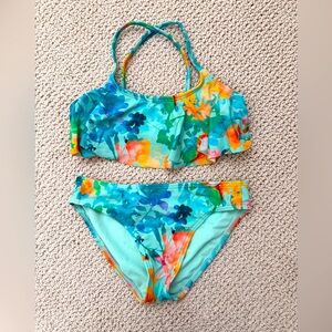 Athleta Girls Lumen Floral Bikini - Size 7 (Small)